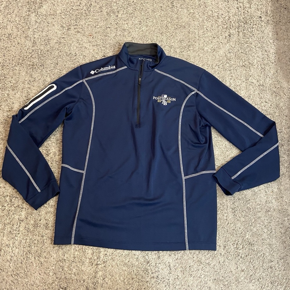 Columbia Golf Tampa Bay Rays 1/4 Zip Pullover Mens M Blue